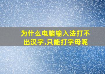 为什么电脑输入法打不出汉字,只能打字母呢