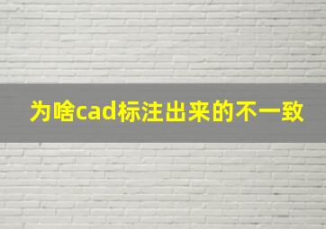 为啥cad标注出来的不一致