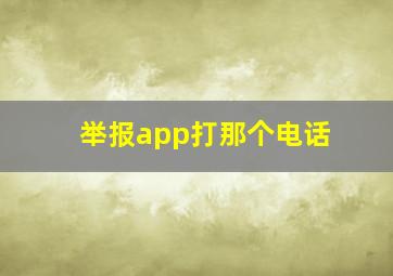 举报app打那个电话