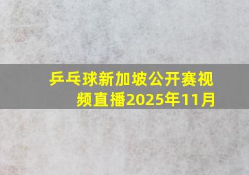 乒乓球新加坡公开赛视频直播2025年11月