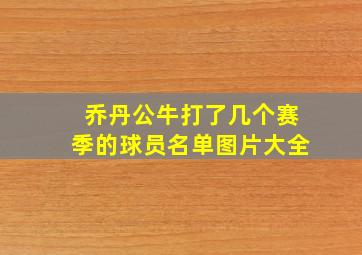 乔丹公牛打了几个赛季的球员名单图片大全