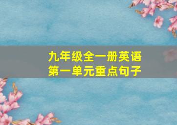 九年级全一册英语第一单元重点句子