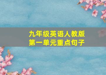 九年级英语人教版第一单元重点句子