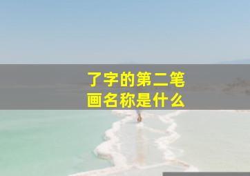 了字的第二笔画名称是什么