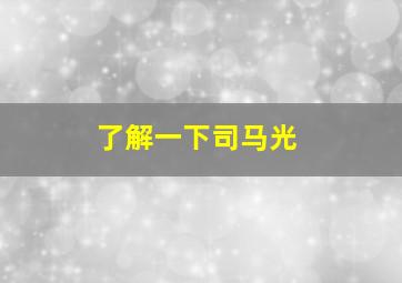 了解一下司马光