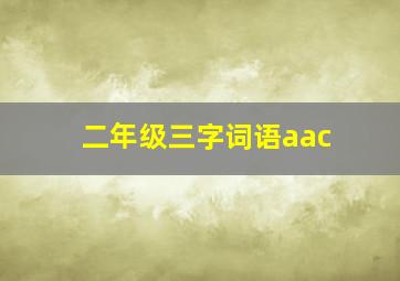 二年级三字词语aac