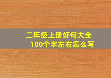 二年级上册好句大全100个字左右怎么写