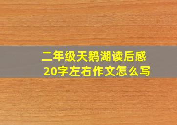 二年级天鹅湖读后感20字左右作文怎么写