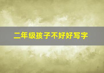 二年级孩子不好好写字