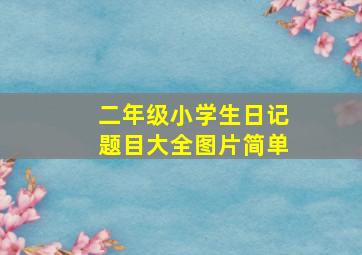 二年级小学生日记题目大全图片简单