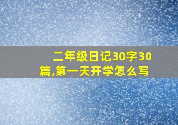 二年级日记30字30篇,第一天开学怎么写