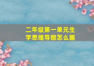 二年级第一单元生字思维导图怎么画