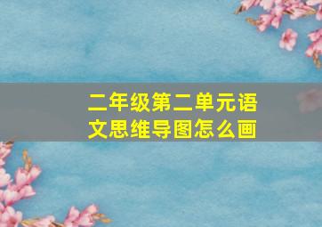 二年级第二单元语文思维导图怎么画