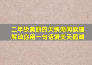 二年级美丽的天鹅湖阅读理解请你用一句话赞美天鹅湖