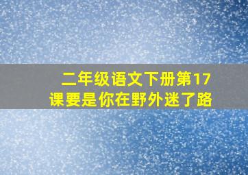 二年级语文下册第17课要是你在野外迷了路