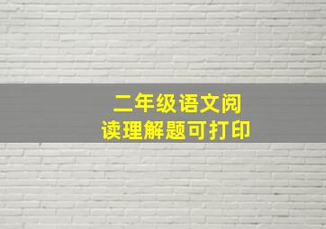 二年级语文阅读理解题可打印