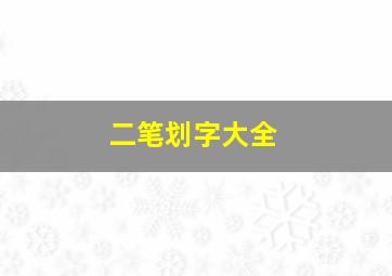 二笔划字大全