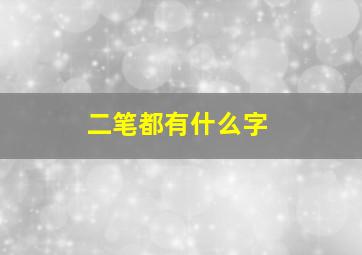 二笔都有什么字