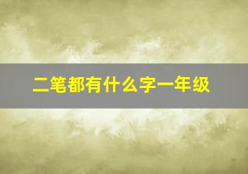 二笔都有什么字一年级