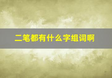 二笔都有什么字组词啊