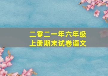 二零二一年六年级上册期末试卷语文