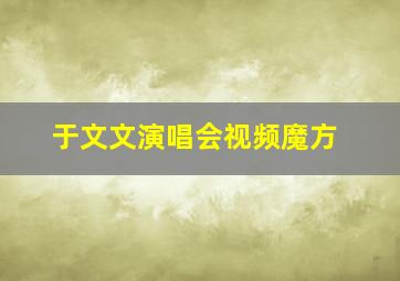 于文文演唱会视频魔方