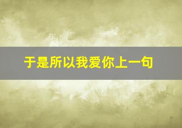 于是所以我爱你上一句