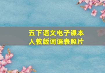 五下语文电子课本人教版词语表照片