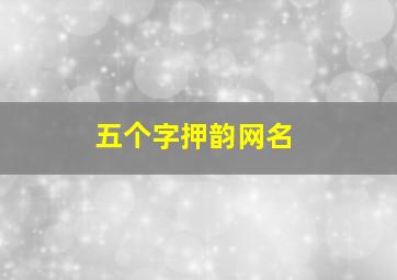 五个字押韵网名