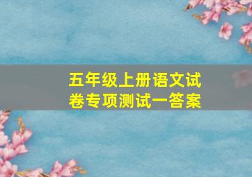 五年级上册语文试卷专项测试一答案