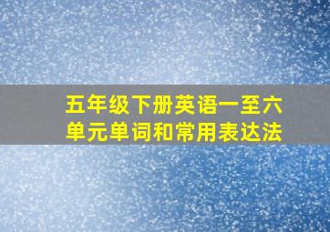 五年级下册英语一至六单元单词和常用表达法