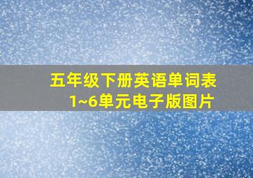 五年级下册英语单词表1~6单元电子版图片