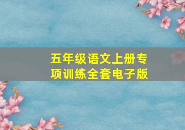 五年级语文上册专项训练全套电子版