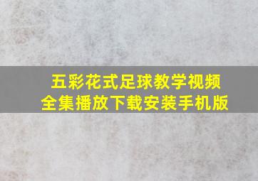 五彩花式足球教学视频全集播放下载安装手机版