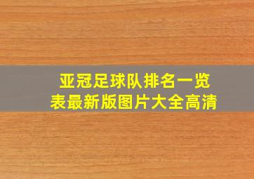 亚冠足球队排名一览表最新版图片大全高清