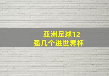 亚洲足球12强几个进世界杯