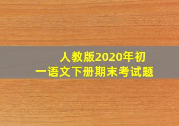 人教版2020年初一语文下册期末考试题