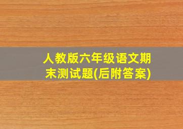 人教版六年级语文期末测试题(后附答案)