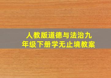 人教版道德与法治九年级下册学无止境教案