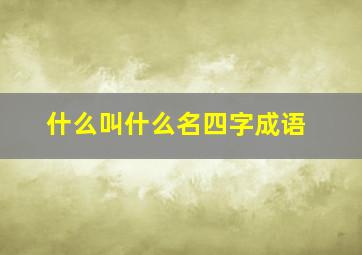 什么叫什么名四字成语