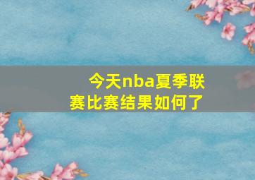 今天nba夏季联赛比赛结果如何了