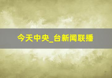 今天中央_台新闻联播