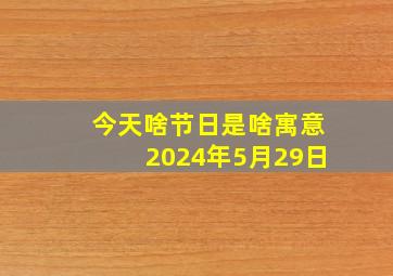 今天啥节日是啥寓意2024年5月29日