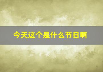 今天这个是什么节日啊