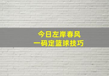 今日左岸春风一码定篮球技巧