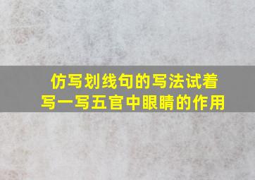 仿写划线句的写法试着写一写五官中眼睛的作用