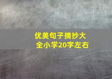 优美句子摘抄大全小学20字左右