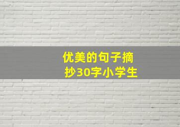 优美的句子摘抄30字小学生