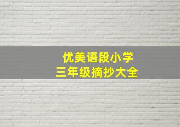 优美语段小学三年级摘抄大全