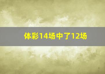 体彩14场中了12场